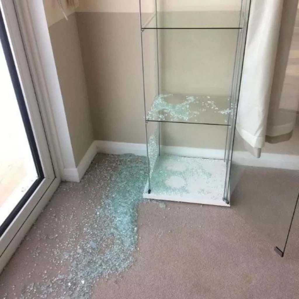 Chipped Glass Cabinets